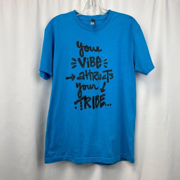 Next Level Women’s Vibes Crew Neck Short Sleeve Tee Turquoise/Black Size M - Picture 2 of 8